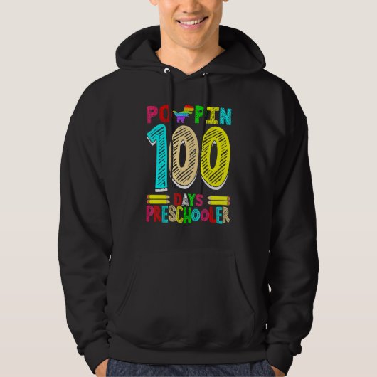 Poppin 100 Days Preschooler Dinosaur Nursery Schoo Hoodie (Voorkant)