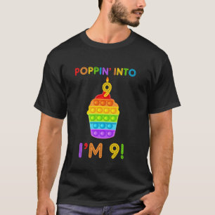 Poppin 9-jarig negende geboorte-partij-Cake Poppin T-shirt