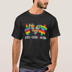 Poppin Autism Awareness Peace Love Autisme Fidget T-shirt