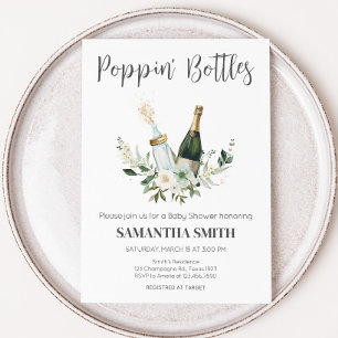 Poppin' Baby Bottles Baby shower Kaart