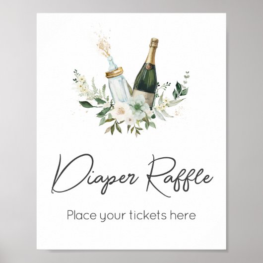 Poppin' Baby Bottles Baby shower Luier Raffle Poster (Voorkant)