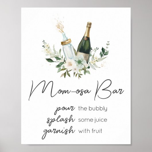 Poppin' Baby Bottles Baby shower Mom Osa Bar Poster (Voorkant)