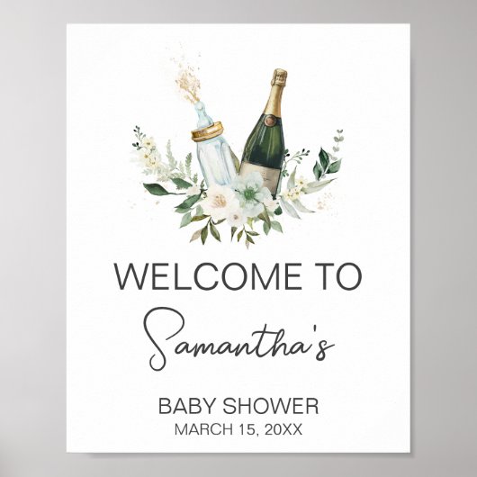 Poppin' Baby Bottles Baby shower Welkom Poster (Voorkant)