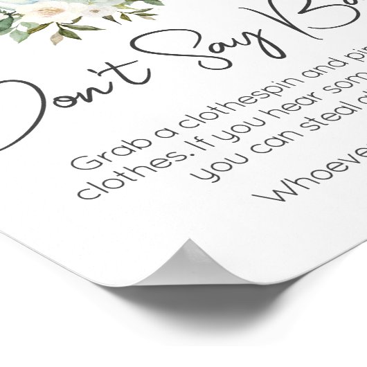 Poppin' Baby Bottles Baby shower Zeg geen Baby Poster (Hoek)