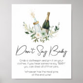 Poppin' Baby Bottles Baby shower Zeg geen Baby Poster (Voorkant)