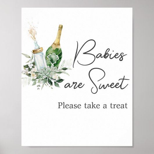 Poppin' Bottles Baby shower Baby's zijn zoet Poster (Voorkant)