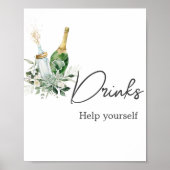 Poppin' Bottles Baby shower Drinken Poster (Voorkant)