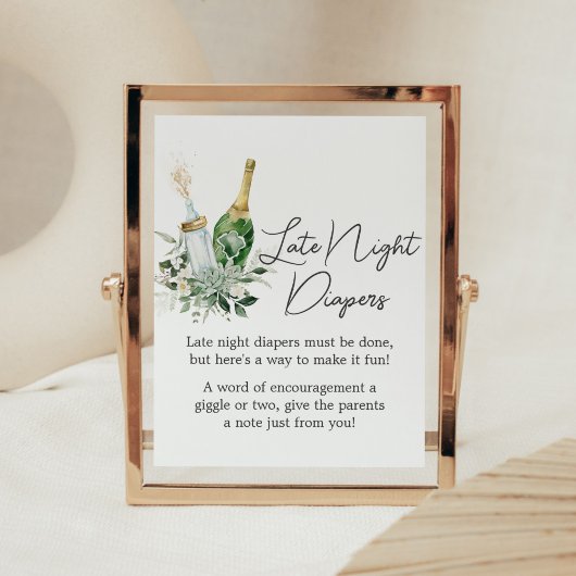 Poppin' Bottles Baby shower Late Night Luiers Poster