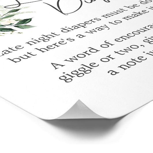 Poppin' Bottles Baby shower Late Night Luiers Poster (Hoek)