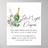 Poppin' Bottles Baby shower Late Night Luiers Poster (Voorkant)