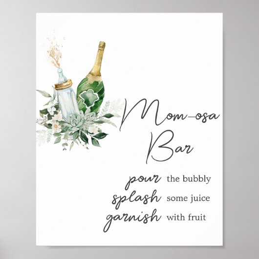 Poppin' Bottles Baby shower Mom Osa Bar Poster (Voorkant)