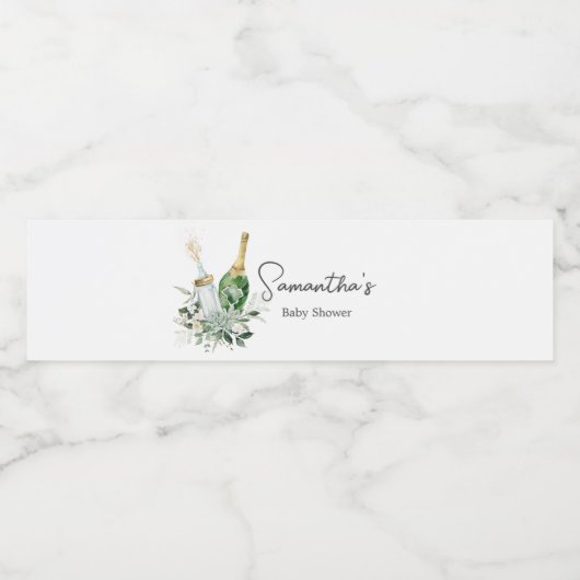 Poppin' Bottles Baby shower Waterfles Etiket (Enkel label)