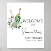 Poppin' Bottles Baby shower Welkomstbord Poster (Voorkant)