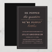 POPPIN' BOTTLES / BACHELORETTE FEESTuitnodiging Kaart (Voorkant / Achterkant)