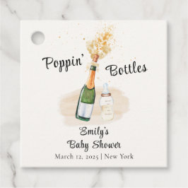 Poppin Bottles Champagne Baby shower Bedankjes Labels