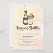 Poppin Bottles Coed Baby shower Schattigee Baby Fl Kaart (Voorkant)