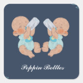 Poppin' Bottles Twins Vierkante Sticker (Voorkant)