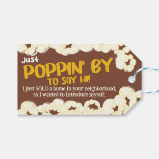 Poppin' by to say HI - Realtor Pop-By Popcorn Cadeaulabel