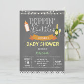 Poppin-flesjes baby shower kaart (Staand voorkant)
