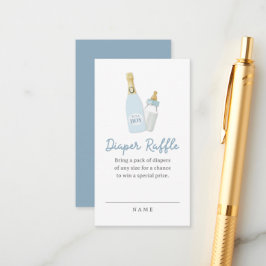 Poppin-flesjes Boy Blue Baby shower Diaper Raffle Informatiekaartje