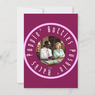 Poppin-flessen en pushingracks Mahj Martha & Snoop Feestdagenkaart