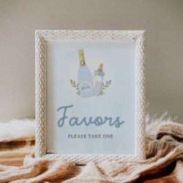 Poppin Flessen Jongen Baby shower Favorieten Sign Poster