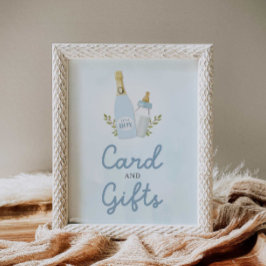 Poppin Flessen Jongen Baby shower Kaarten en gesch Poster