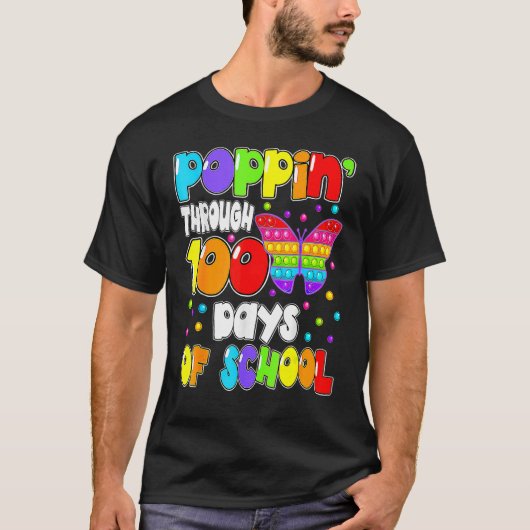 Poppin gedurende 100 dagen van schoolvlinder t-shirt (Voorkant)
