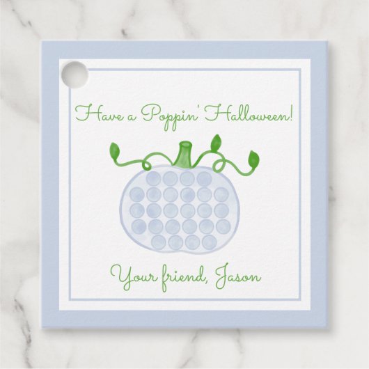 Poppin Halloween Pop It Pumpkin Kinder Halloween Bedankjes Labels (Voorkant)
