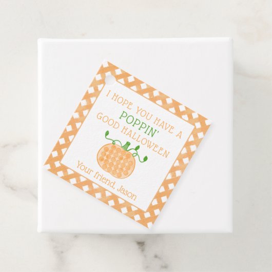 Poppin Halloween Pop It Pumpkin Sinaasappel Bedankjes Labels (In situ)