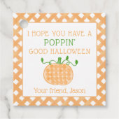 Poppin Halloween Pop It Pumpkin Sinaasappel Bedankjes Labels (Voorkant)