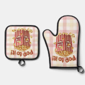 Poppin' met Stijl - "Pop ernaar!" Ovenwant & Pannenlap Set (Voorkant)
