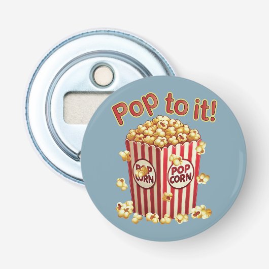 Poppin' met Style - "Pop erop!" Button Flesopener (Voorkant)