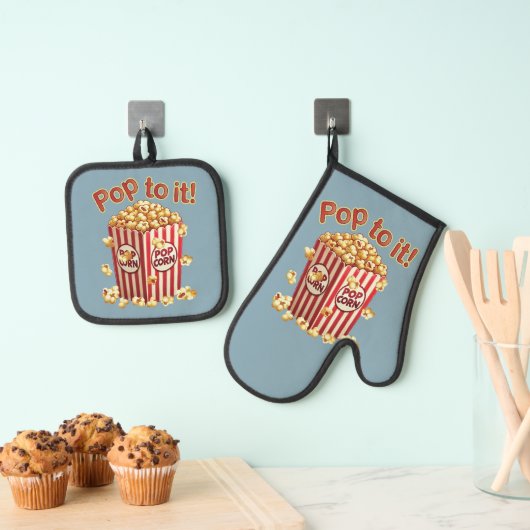 Poppin' met Style - "Pop erop!" Ovenwant & Pannenlap Set (Insitu(Ophanging))