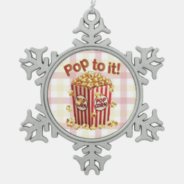 Poppin' met Style - "Pop erop!" Tin Sneeuwvlok Ornament