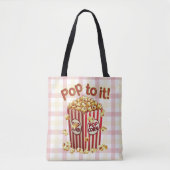 Poppin' met Style - "Pop erop!" Tote Bag (Voorkant)