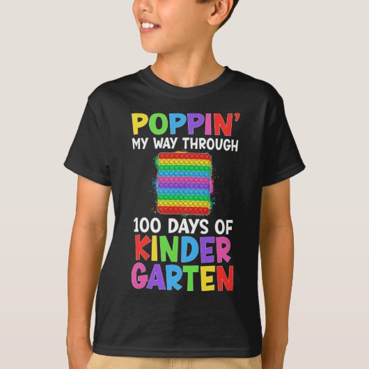 Poppin mijn weg door 100 dagen kindergarten Stu T-shirt (Voorkant)