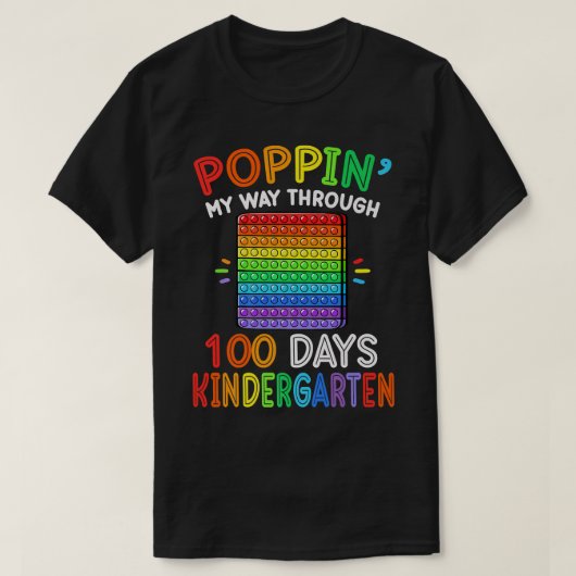 Poppin mijn weg door 100 dagen kindertuinthee t-shirt (Design voorkant)