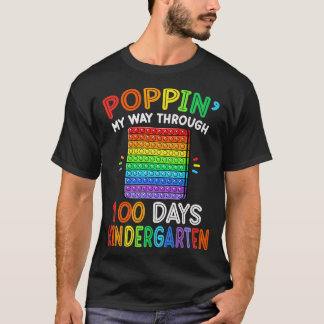 Poppin mijn weg door 100 dagen kindertuinthee t-shirt