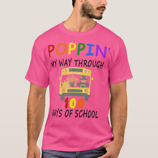 Poppin mijn weg door 100 dagen school 5 t-shirt