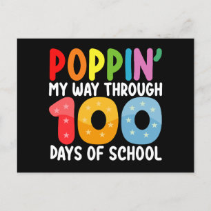 Poppin mijn weg door 100 dagen school briefkaart