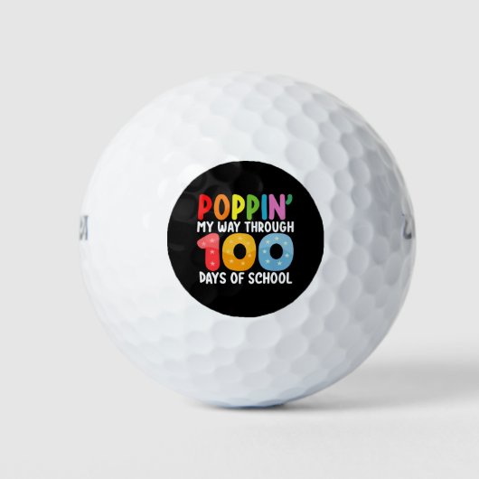 Poppin mijn weg door 100 dagen school golfballen (Voorkant)