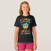 Poppin mijn weg door 100 dagen school grappig Kind T-shirt (Voorkant volledig)