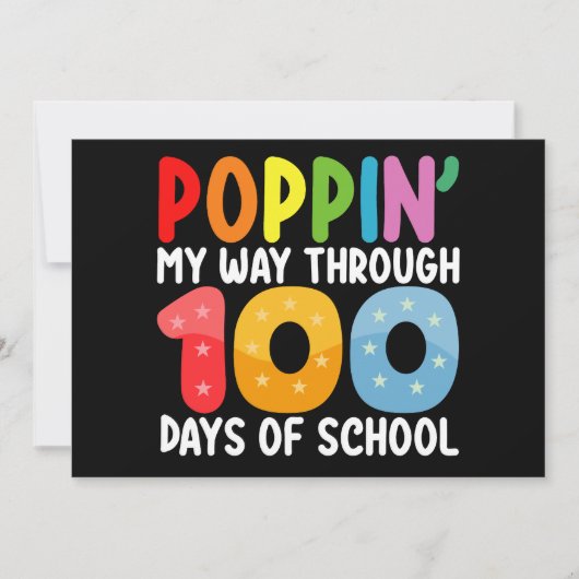 Poppin mijn weg door 100 dagen school kaart (Voorkant)