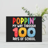Poppin mijn weg door 100 dagen school kaart (Staand voorkant)