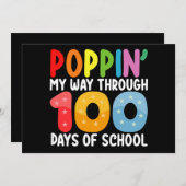 Poppin mijn weg door 100 dagen school kaart (Voorkant / Achterkant)