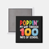 Poppin mijn weg door 100 dagen school magneet (Voorkant / Achterkant)