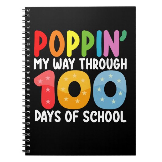 Poppin mijn weg door 100 dagen school notitieboek (Voorkant)