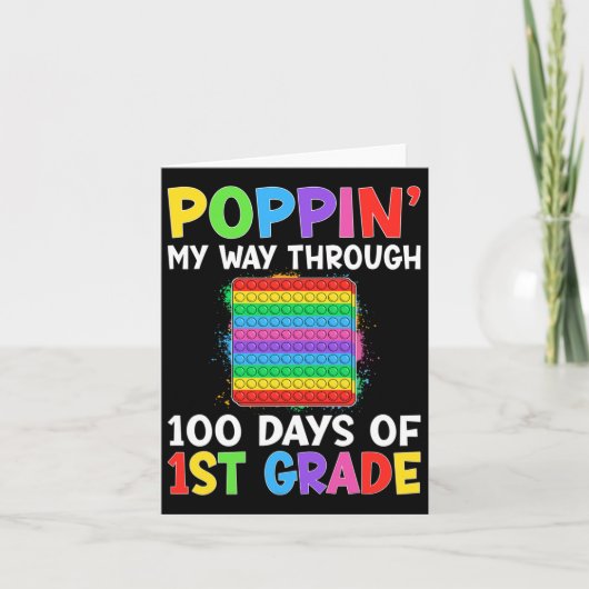 Poppin mijn weg door 100 dagen van 1e klas student kaart (Voorkant)