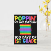 Poppin mijn weg door 100 dagen van 1e klas student kaart (Gele Bloem)